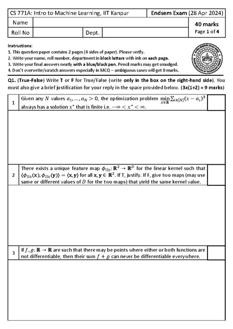 ML ES 23-24-II - NA Nove - CS 771A: Intro to Machine Learning, IIT ...