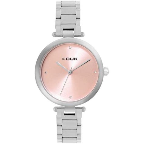 FCUK Silver Case Round Shape Silver Strap Quartz Watch | Sports Direct