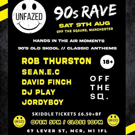Unfazed 90s Day Rave, Off The Square Manchester, 9 August 2025 | AllEvents
