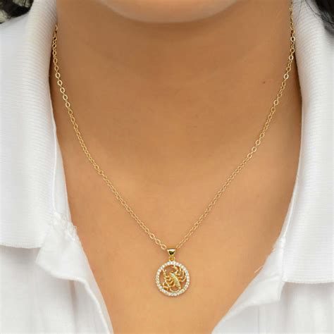 Scorpio Zodiac Pendant Chain - Intense & Elegant Jewellery – The Anaya ...