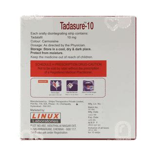 Tadasure 10 Orally Disintegrating Strip 1 - Uses, Side Effects, Dosage ...
