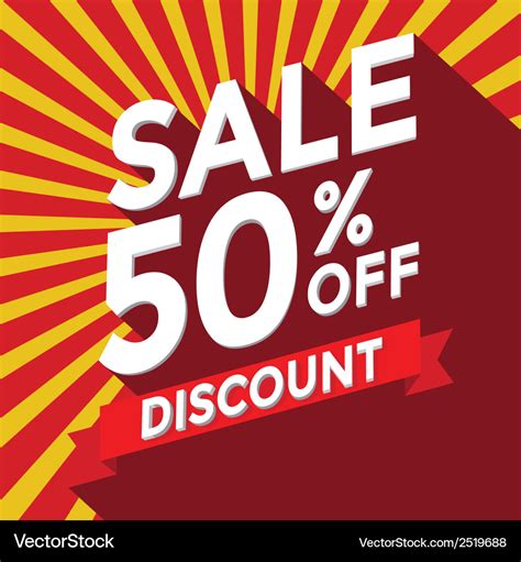 Big Sale Poster with 50 PERCENT OFF Text. Advertising Vector Banner ...