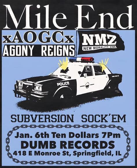 Mile End, xAOGCx, Agony Reigns, Subversion, Sock Em, Dumb Records ...