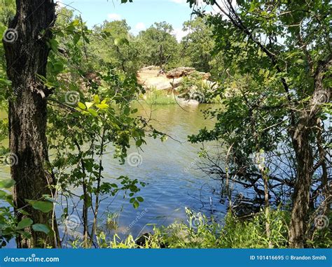 Lake Mineral Wells Fishing Hole Stock Image - Image of outside, blue ...