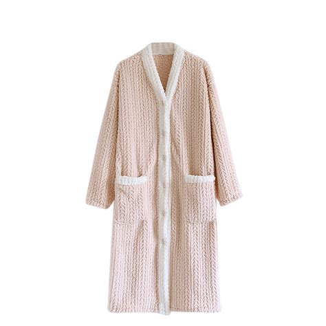 Tii.MM Women's Flannel Robe Soft Warm Bathrobe Fall Winter Button Down ...