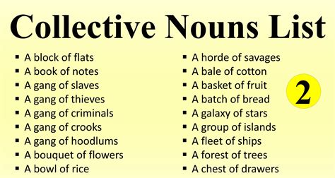 Collective Nouns List In English | Collective Nouns Examples