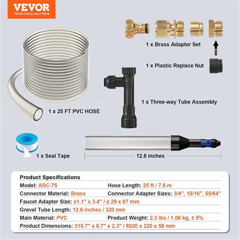 VEVOR Aquarium Vacuum Gravel Cleaner, 25 ft PVC Hose India | Ubuy