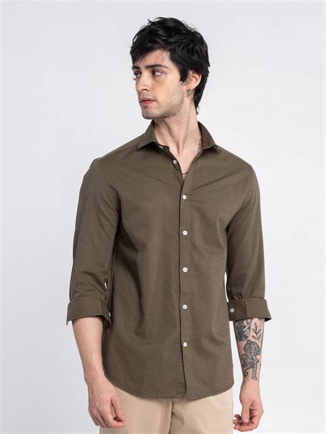 Olive Linen Blend Shirt – Stan Edition