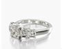 Platinum Four Asscher Side Stone Diamond Engagement Ring-18038p