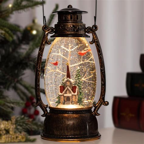 Amazon.com: Lighted Christmas Snow Globes, Large Musical Snow Globes ...