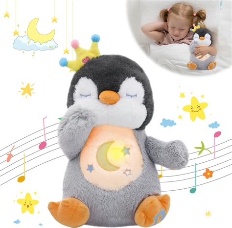 Amazon.com: MIAODAM Breathing Stuffed Animal Penguin Plush for Anxiety ...