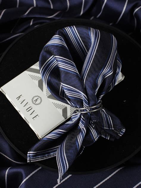 Kavove The Pleasing Striped Maroon Pocket Square For Men