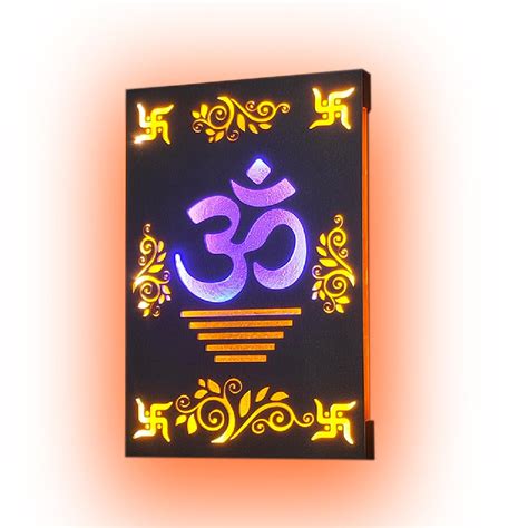 Biswas Brother Om with swastik Modern Art wall Design Wall Back Led ...
