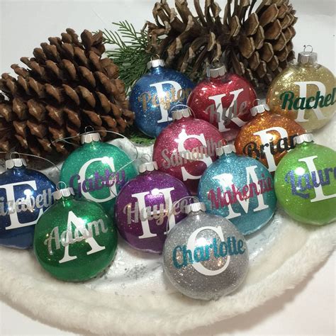 Personalized Glitter Ornaments - Etsy | Christmas ornaments homemade ...
