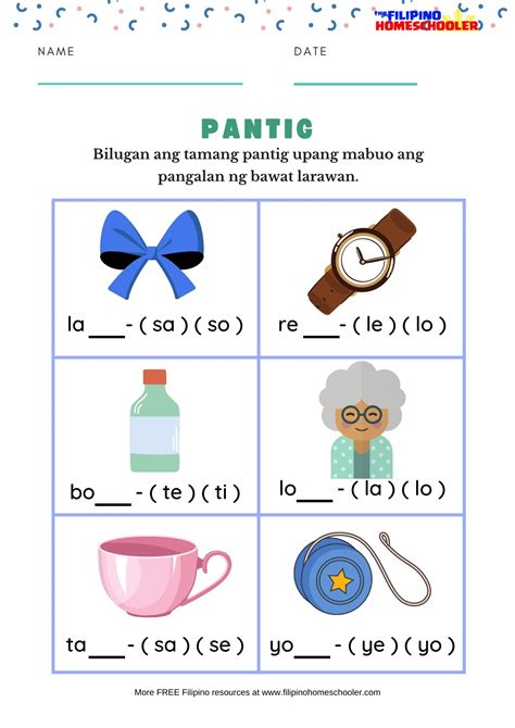 Image result for Be Worksheet Tagalog