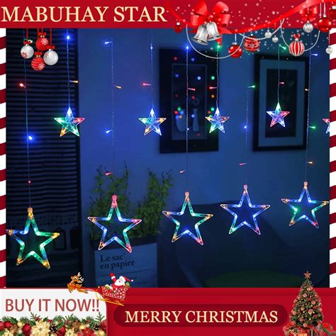 MABUHAY STAR Christmas Lights 12 LED Small/Big Five-pointed Stars Fancy ...