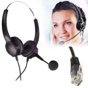 PRAV® RJ9 Headset Microphone Noise Cancelling Business Headset for Call ...