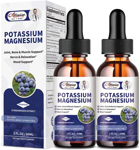 Amazon.com: 2 Pack Potassium Magnesium Supplement Liquid - High ...