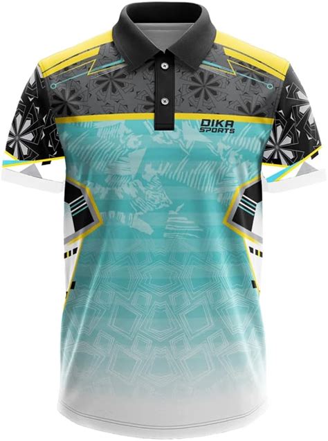 Dika Sports Collar Tshirt Cricket t-Shirt with Logo Black Half Shirt ...