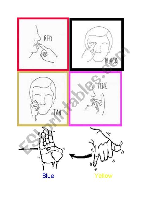 Image result for Basic ASL Colors