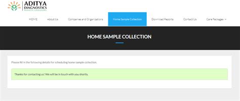 Book Home Collection at Aditya Diagnostics And Research Laboratories