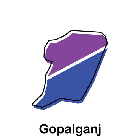Map Bangladesh Country With City of Gopalganj, geometric outline modern ...