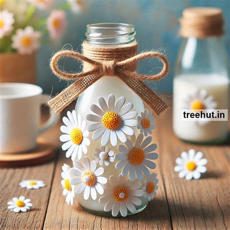 Daisy Flowers Bottle Decoration Ideas, Bottle Craft Ideas