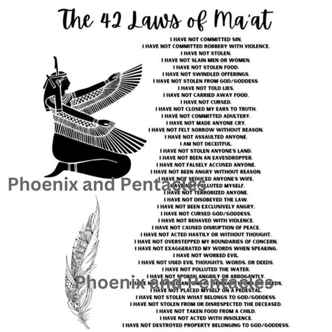 The 42 Laws of Ma'at (ONE SHEET 8.5x11 in PDF) - Etsy