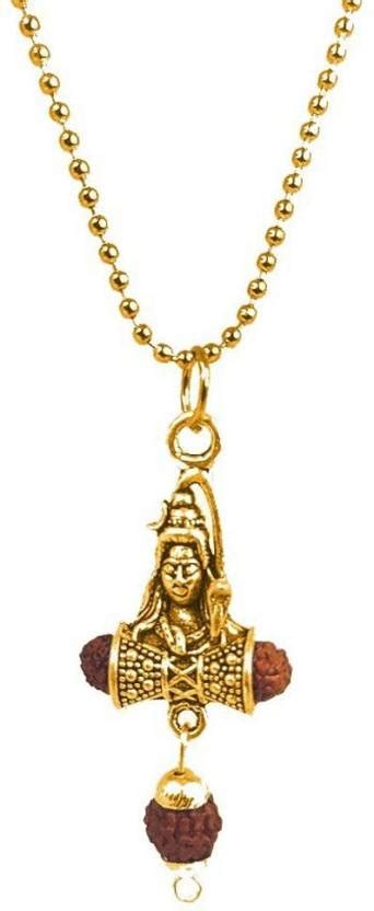 Stylewell Golden Rudraksha Mahadev Mahakaal Shiva Trishul Damru With ...