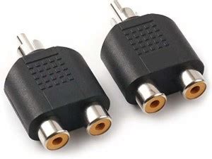 TAAPSEE TV-out Cable (Pack of 2 Pieces) RCA Male Plug to 2X RCA Female ...
