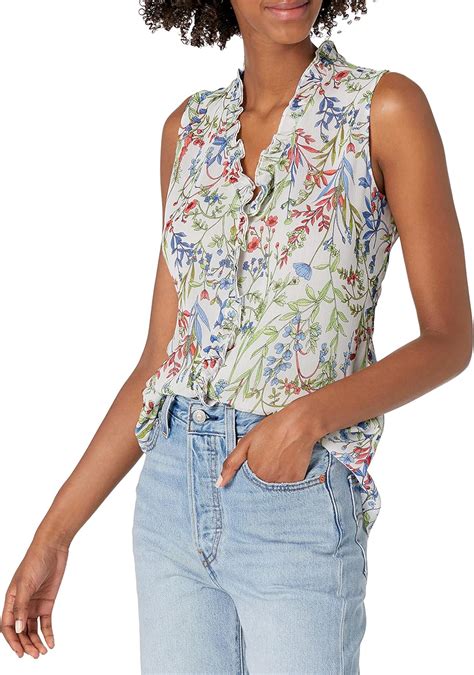 Tommy Hilfiger Womens Sleeveless Ruffle Blouse : Amazon.ca: Clothing ...