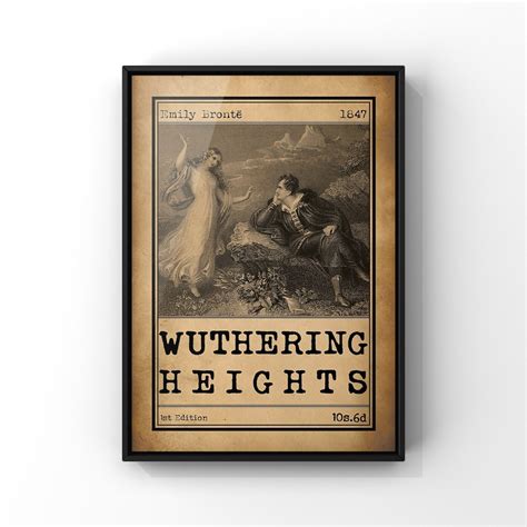 Wuthering Heights Book Cover Art Illustration Poster Emily Bronte Classic Novel Advert Print ...