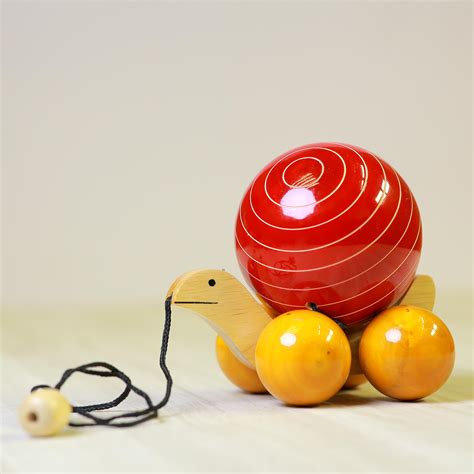 Wooden Pull-Along Tortoise Toy– CultureShoppe