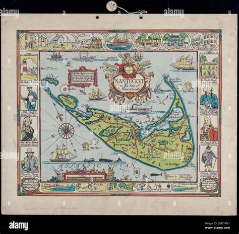 Nantucket in the state of Massachusetts. Pictorial map showing ...