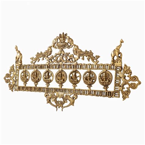 Brass Ashtalakshmi Elephants Wall Hanging Panel 30" – Budhshiv.com