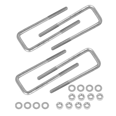 labwork 4 Pcs Square U-Bolts for 2.5 Wide Leaf Springs 8.75 Long ...