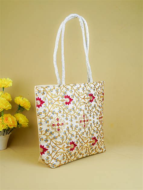 Handbag with Embroidery Design - 14x11 inch - WBG1931 – Wedtree