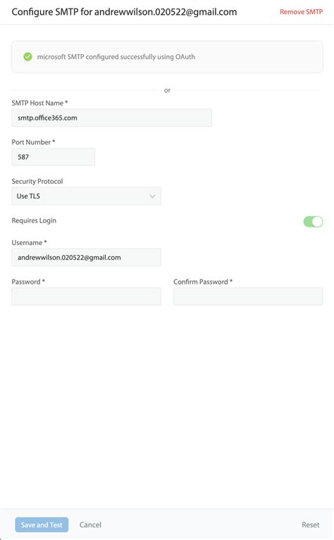 MS Office 365 SMTP setup for Email Channels - HappyFox Support