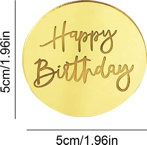 12 Pcs Acrylic Cake Toppers 2 Inches Round Gold | Ubuy India