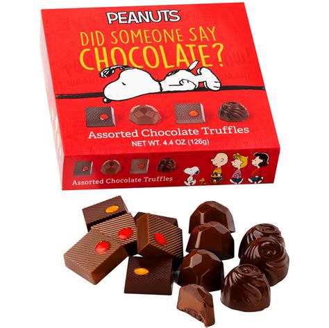 Peanuts Gourmet Belgian Chocolate Truffles Gift Box Snoopy Charlie ...