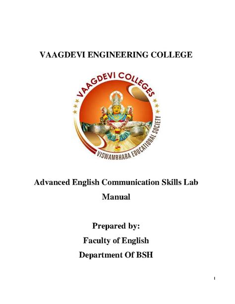 Final Manual R22 AECS - Advanced English Communication Skills Lab - Studocu