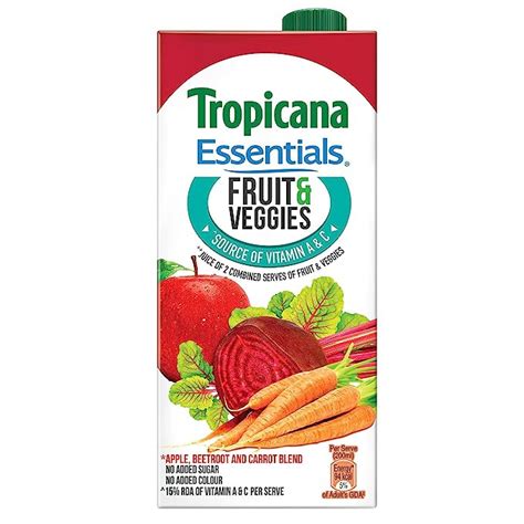 Tropicana Essentials, Fruits and Veggies, 1L : Amazon.in: Grocery ...