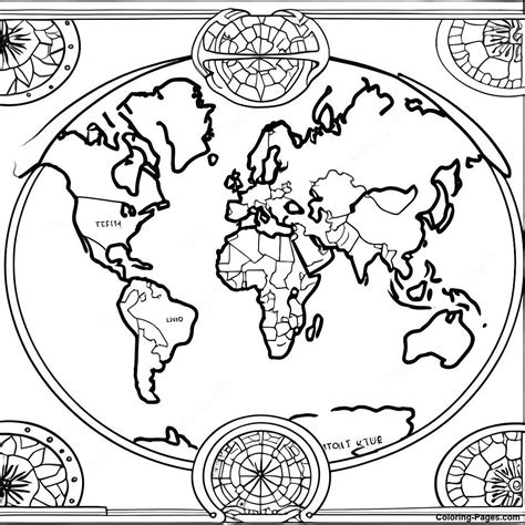 World Map Coloring Page | Coloring-Pages.com