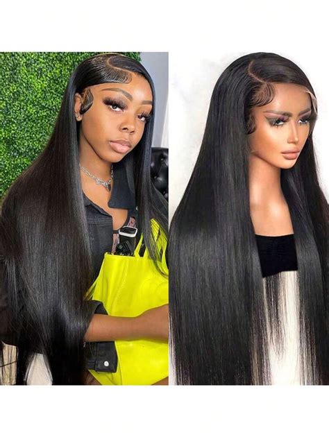 36Inch 13X4 Sheer Lace Front Wig 180% Density Glueless Human Hair Wigs ...