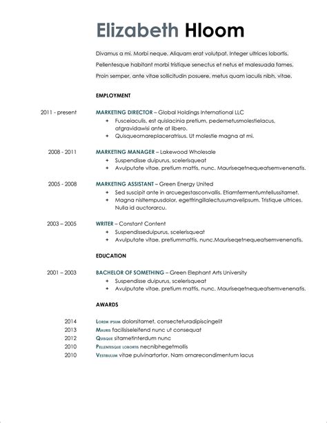 55 Free Modern Resume / CV Templates - Minimalist, Simple & Clean Design