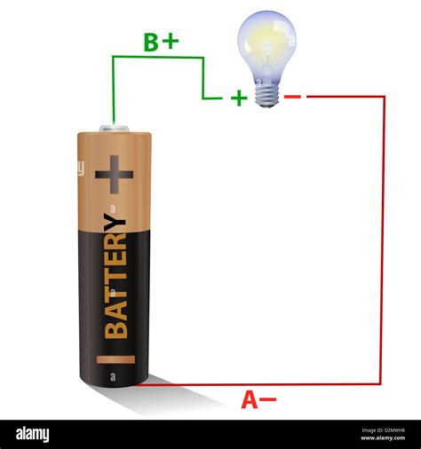 Battery connected to a light bulb Stock Photo - Alamy