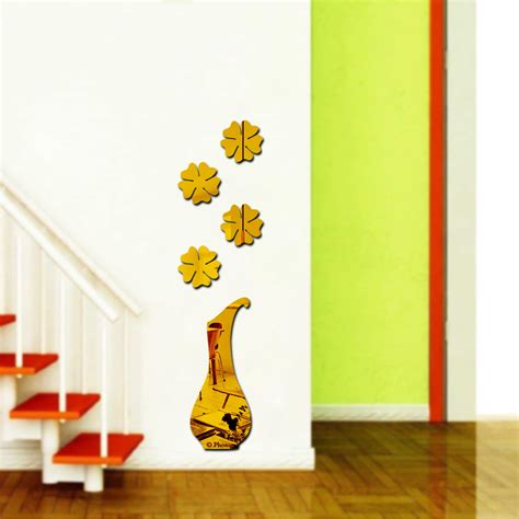 Buy Wall1ders Flower Pot Mirror Stickers for Wall, Acrylic Mirror Wall ...