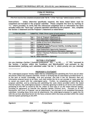 Fillable Online eastpointha FORM OF PROPOSAL - East Point Housing ...