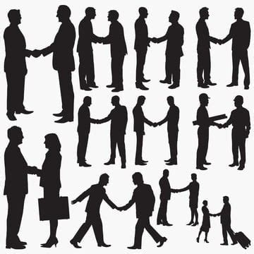 Shaking Hands Silhouette PNG And Vector Images Free Download - Pngtree