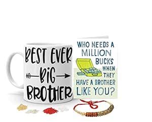 Buy Khakee Ceramic 325ml Coffee Mug for Rakhi Gift (Multicolour) Online ...